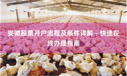 安徽股票开户流程及条件详解 - 快速在线办理指南
